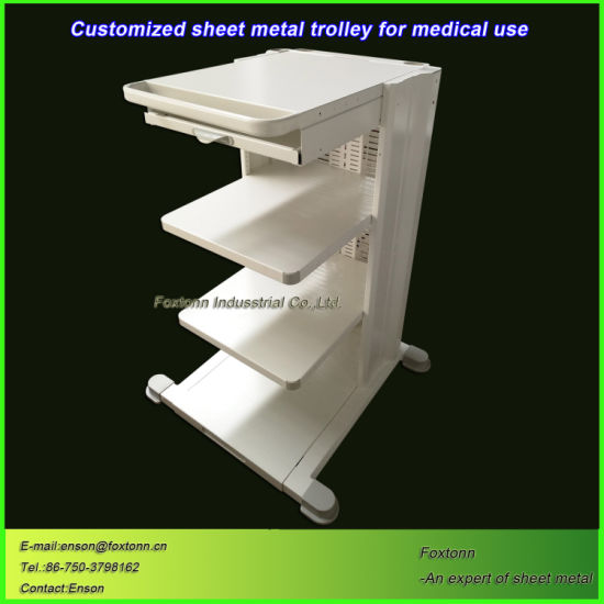 Custom Sheet Metal Fabrication Medical Trolley for Hospital Device